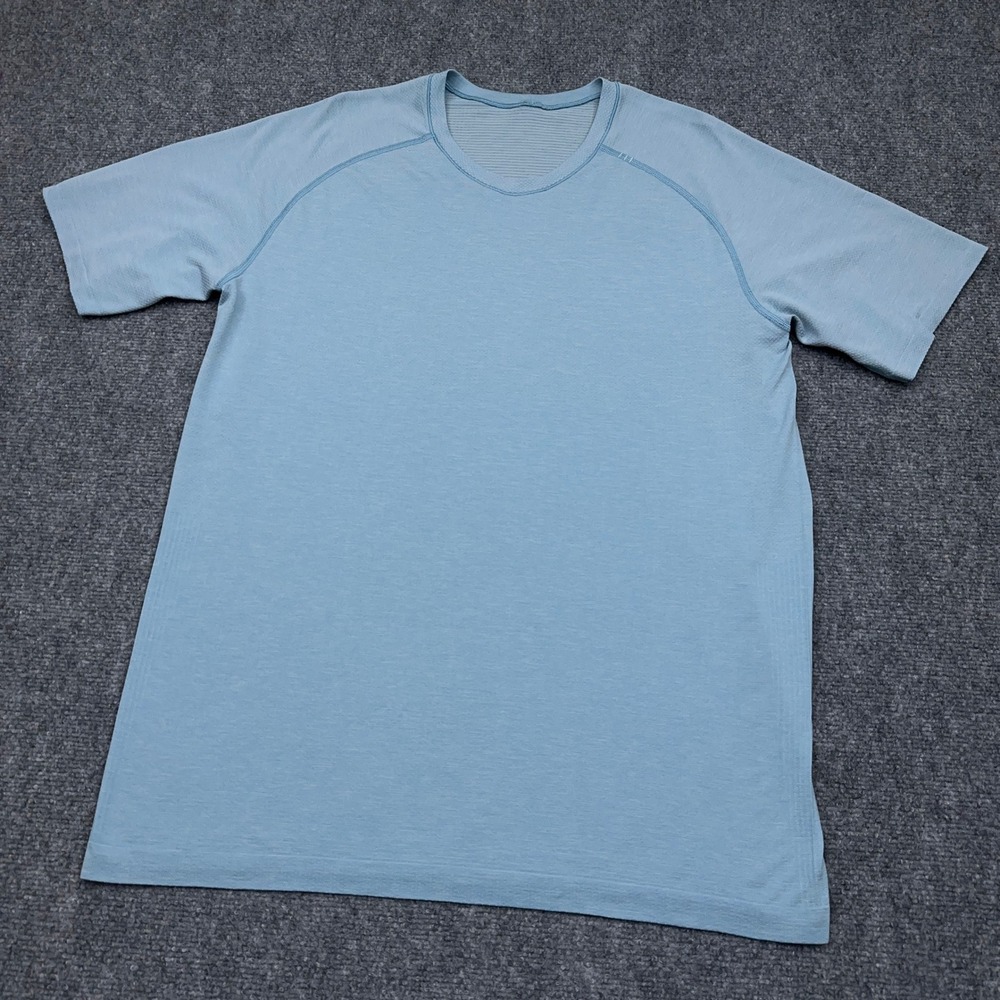 lululemon Metal Vent Tech Short Sleeve Shirt Men's XL Blue Mesh Breathable Crew